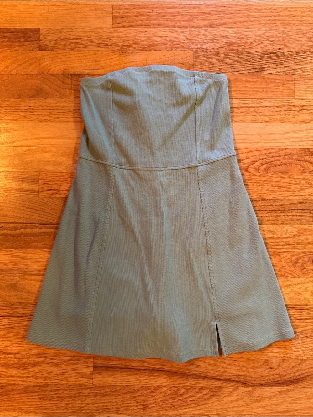 American Eagle Outfitters Strapless Sage Green Romper Dress